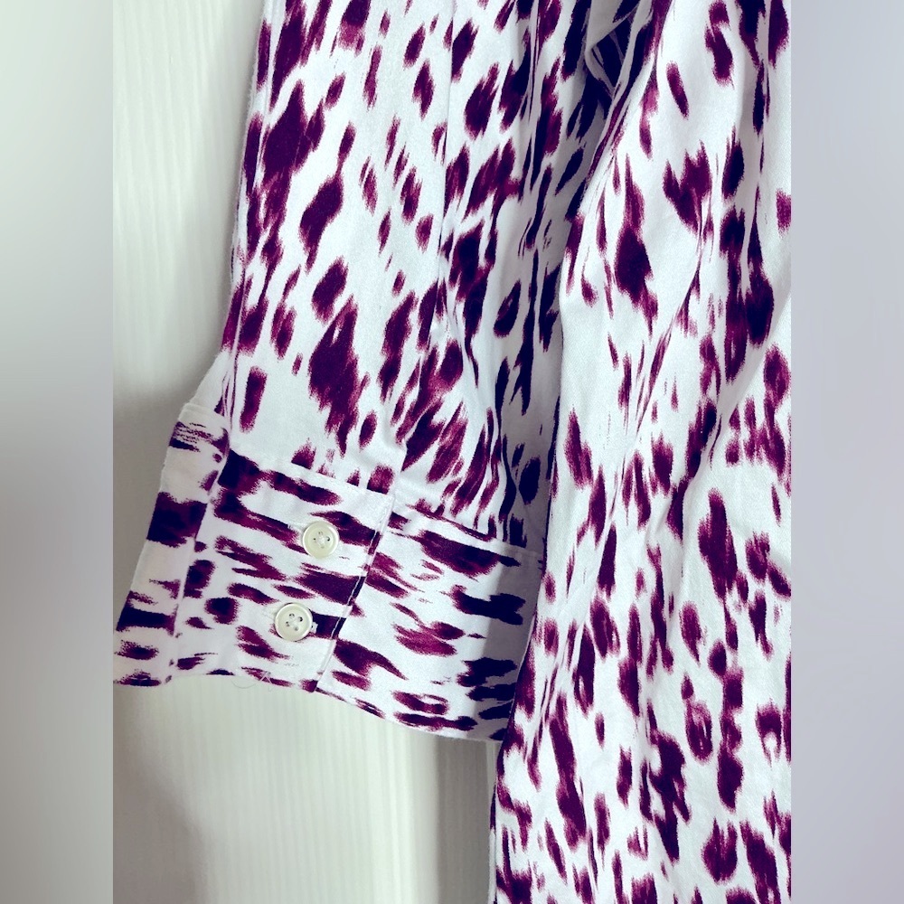 Apt. 9 Black and White 3/4 Sleeve Button Down Shirt - Picture 2 of 11